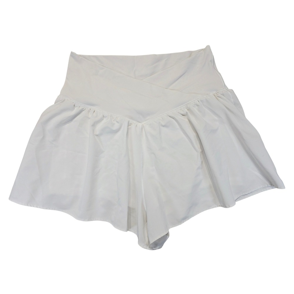 OFFLINE by Aerie Real Me Crossover Skirt Shorts White Medium Pocket Athletic